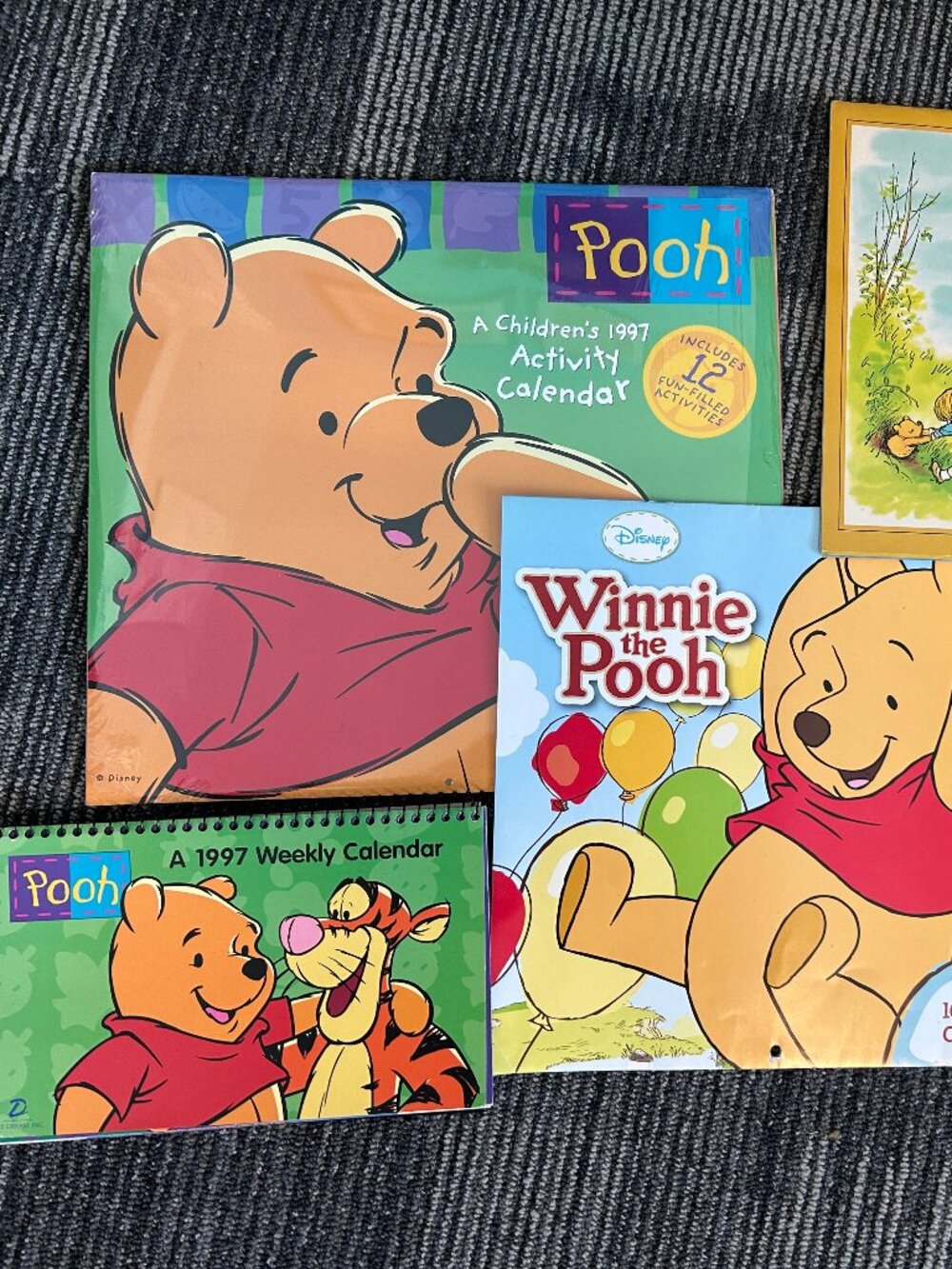 5 Vintage Pooh Calendars - Wall Art
